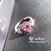 Bröllopsringar för kvinnor 925 stämpel rosa kubik zirkoniet hjärta brud fina smycken ring tillbehör 917weddingwedding