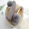 2022 Toppkvinnor Cashmere Boots Low Winter Warm Shoes Flat Bottom Boots Real Leather Pregnant Non-Slip Snow Leisure Boots Dust Bag Card