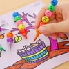 Cute 10 Pcs DIY favor Cute Kawaii Smiles Crayon for Kids Painting Drawing Toy Baby Shower Birthday Back to School Gift