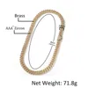 Catena a maglie cubane in rame da 10 mm collana da uomo bracciale gioielli catena in oro per uomo Catene ghiacciate con diamanti Hip Hop AAA Zirconia Silver220W