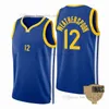 Gedrukt 2022 Finale stadsbasketbaltruien Curry 11 Klay 22 Andrew Thompson Wiggins Quinndary 12 Weatherspoon Jersey kleur wit rood blauw zwart aangepast