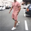 Mannen Zomer Trainingspakken 2 Stuk Outfits Korte Mouwen Shirts en Shorts Jogging Sets Athletic Sports Suit Sweatsuits Sportswear