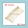 Pinces à cheveux Barrettes Bijoux Dents Noir / Or / Rhodium Peignes En Épingle À Cheveux Accessoires De Mariage De Mariée Diy Drop Delivery 2021 U13Pj