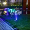 LED 야외 태양 광섬유 광학 꽃 해아 조명 장식 정원을위한 장식 램프