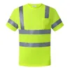 Herren-Polohemd mit hoher Sichtbarkeit, reflektierendes Sicherheitshemd, Arbeitskleidung, mit Tasche, Arbeitskleidung, T-Shirt für Herren, 7XL