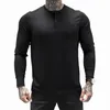 Men's TShirts Man Fashion T Casual Plain Color Long sleeve High Quality Slim Polo Men Gym Fitness Tshirt 230206