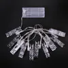 Strings Shine Mixed Colors 10 LED String Lights Card Battery Power Po Clip Fairy Chain Lamp For Hanging Pictures CardsLED