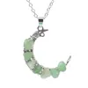 Collier de perles de gravier en cristal naturel coloré fait à la main en bonne santé Reiki cristal de roche croissant tour de cou pour femmes hommes amoureux bijoux