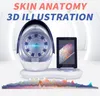 Uv Rgb PL Licht Magic Mirror Digitaler Gesichtsanalysescanner 3D Gesichtshautanalysator Teststift zur Messung von Weichheit, Feuchtigkeit, Öl