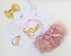 Ensembles de vêtements bébé fille 1er anniversaire tenue printemps automne un an gâteau de fête Smash Tutu jupe à manches longues volants beaux vêtements ensemble vêtements