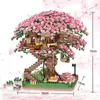 SEMBO Mini blocchi Sakura Tree Idea giapponese Street View Model Model MOC Building Buildings Bricks Children Gifts J220624