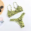 Designer-Strand-Tanga, modischer Badeanzug, Bikini-Set, Bikini-Badeanzug, weiblich, Sinn für Leopard, Ins, Netz, rot, Urlaub, heißer Verkauf, Außenhandel, neuer stahlfreier Badeanzug, Sommer