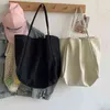 Akşam çantaları tuval omuz çantası büyük kapasiteli bakkal kılıfları basit düz renkli tasarımcı çanta yeniden kullanılabilir alışveriş eco alışveriş 220628
