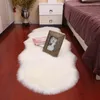 Plush Soft Sheepskin Bedroom Imitation Wool Pad Long Hair Bedside Mat Sofa Cushion White Rugs Red Living Room Fur Carpet 220811