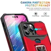 Antichoc Hybride PC TPU Armure Support De Voiture Aimant Defender Étuis De Téléphone Pour iphone 15 pro max 14max 14pro 14/6.1 Couverture De Bague De Poche De Carte