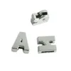 Bütün 8mm 1300pcs/lot A-Z düz krom gümüş renkli slayt mektubu DIY cazibesi aksesuarları 8mm deri bilezik için uygun