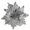 Fleurs décoratives couronnes 20 cm artificielles pour les paillettes ornées poinsettia faux bricolage de Noël décor de Noël de fleur de fleur de fleurie favorsdecorat