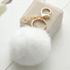 23 kleuren Trinket Fluffy Artificial Rabbit Fur Ball Key Chain Pompons Keychain Women Car Bag Key Ring Sieraden EH343