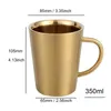 Coffee Mugs 350ml Portable Stainless Steel Double-Layer Coffee Cup Double Wall Water Cups Heat-insulated Anti-scald Beer Mug Coffee-drinkware Gift ZL0953