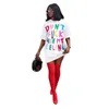 2023 Дизайнерское платье женская повседневная футболка платья по многоцветному контрастному печати писем