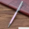 Nouvelle mise à jour bricolage diamant Tube vide stylos à bille en métal auto-remplissage flottant paillettes fleur séchée cristal stylo stylos à bille