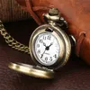 Steampunk Lovely Elephant Design Men Women Quartz Analog Pocket Watch Arabic Number Clock Necklace Pendant Chain