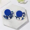 Boucles d'oreilles rondes en forme d'éventail géométrique pour femmes, lustre suspendu, en acrylique, bijoux à la mode, 2022