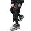 Männer Hosen Farbe Patchwork Bänder Elastische Taille männer Cargo Fashion Casual Lose-Fit Jogger Hosen StreetwearMen der Naom22