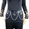 Belts Hip Hop Metal Belt PU Leather Gothic Streetwear Chain Moon Goth Dance Individual Women With