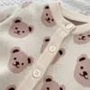 Printemps automne tricoté Cardigan pull bébé enfants vêtements dessin animé ours garçons filles chandails enfants portent bébé garçon vêtements hiver
