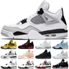 Jumpman 4 4s Basketball Shoes Mens Designer Sneakers Military Black Cat Red Thunder Lightning University Blue White Oreo Bred Pure Money What The 4 Womens Trainers