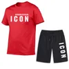 Dsqsury Conjunto de agasalhos masculinos Icon D2, camisetas esportivas e shorts Dsq agasalho verão moda casual esporte praia calças curtas manga camisa terno roupas esportivas