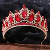 Duży Kryształ Rhinestone Tiaras Korona Ślubna Do Brides Kobiety Akcesoria do włosów Headpieces Princess Pagew Prezent Urodzinowy 2022