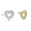 Novo Brincos Iced Out Bling Space Pattern Hollow Heart Stud Baguette CZ Micro Paved Hearts Brinco Hip Hop Homens Mulheres Jóias