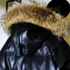 Men's Jackets Men's Red Big Size Super Warm Mens Genuine Sheep Leather 90% Duck Feather Jacket Long N3B CoatMen's