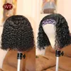 SVT Vague D'eau Bob Bandeau Perruques Cheveux Humains Pour Les Femmes Noires Sans Colle Couleur Naturelle Pas Cher Court Bouclés Perruque 220609