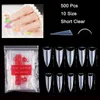 500 600 Pz Borsa Professionale XL Stiletto lungo Unghie finte French Sharp Half Cover Nail White Nature Clear Manicure Art Tips 220716