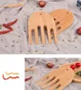 Bambu salladklorverktyg Strimlarna HANDLING CARVING FOOD SALAD SPHEL FORK FÖR Mixa servrar Friendly Quality P0721