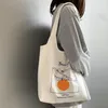 Bolsas de noite WG Fruit laranja Bolsa de lona feminina Literária Japonês Vesto de Estudante Ins simples Impressão portátil ombro 2022
