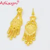 Adixyn Gold Color Brass India Fashion Necklace Earrings Jewelry Set for Women Girls African Ethiopian Dubai Parts N10087343K