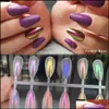 Гвоздь блеск арт салон здоровье красоты мечты Aurora Shimmer Mermaid Neon Manicure Пигментное зеркало -зеркало Dip Dodge Delive 2021 KP2LD