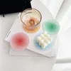 4PCS Set Simple Ins Wind Acrylic Coasters Round Sunset Gradient Nordic Shooting Props Decorative Ornaments Insulation Placemat 220610