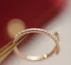 V Gold Quality Charm Punk Band Thin Nail Ring with Diamond in Two Colors Plated for Women Engagement Jewelry Gift Have Box Stamp PS4951