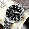 Wristwatches Classic Luxury Men Chronograph Watches Black Silver Stainless Steel Business Casual Top Brand CHENXI Function Quartz Wristwatch