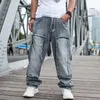 Men's Jeans Men's Hip Hop Baggy Loose Fit Pants Skateboard Denim Trousers Wide Leg 2022Men's