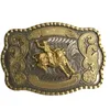 Silver Gold Ride Bull Cowboy Belt Klucz dla mężczyzn Hebillas Cinturon Jeans Pas Pas Fit 4 cm szerokie pasy1878545