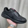 Erkekler Amerika Kupası XL Deri Spor ayakkabıları Yüksek kaliteli patent düz eğitmenleri siyah örgü dantelli gündelik ayakkabılar açık koşucusu mkjla0003