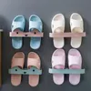 Hooks & Rails Wall Mounted Shoes Rack Bathroom Self Adhesive Slippers Organizer Shelf Storage RackHooks