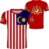 Malaysia T-shirt Name Number Mys T-shirt Po Clothes Print Diy Free Custom Country Flag My Malay Malaysian Jersey Casual 220609