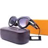 Роскошные модельер -дизайнер Big рамка солнцезащитные очки Мужские боковые буквы Овальная поляризованная солнцезащитные очки Женская Полароид Высококачественные Gafas de Sol Mujer Eyeglass Ocklases с коробкой